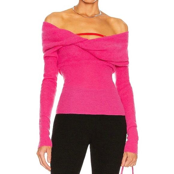 JACQUEMUS La Montagne 'La Maille Ascua' Pink Sweater Sz Small - Picture 2 of 11